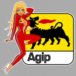 AGIP Pin up droite Sticker vinyle laminé