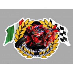 Francesco BAGNAIA Moto GP  WORLD CHAMPION  sticker vinyle laminé