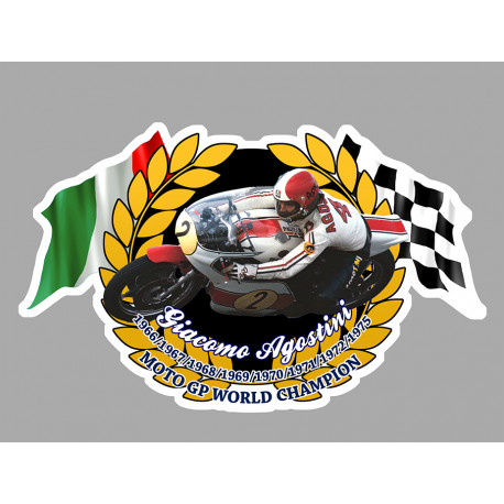 G.AGOSTINI Moto GP  WORLD CHAMPION  sticker vinyle laminé