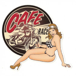 CAFE RACER Pin Up  left laminnated decal