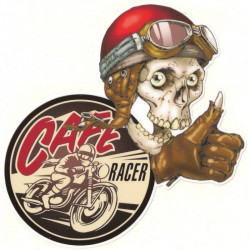 CAFE RACER right Skull laminated decal