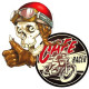 CAFE RACER Skull gauche  sticker vinyle laminé