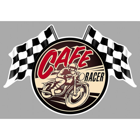 CAFE RACER Flags sticker vinyle laminé