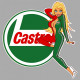 CASTROL Pin Up gauchee Sticker vinyle laminé