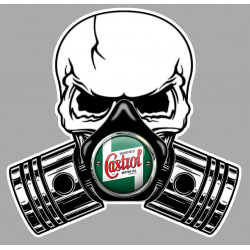 CASTROL Pistons- Skull Sticker vinyle laminé