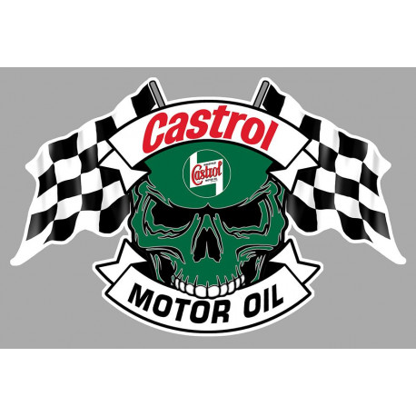 CASTROL Skull-Flags Sticker vinyle laminé