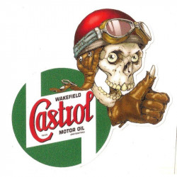 CASTROL Skull droit Sticker vinyle laminé