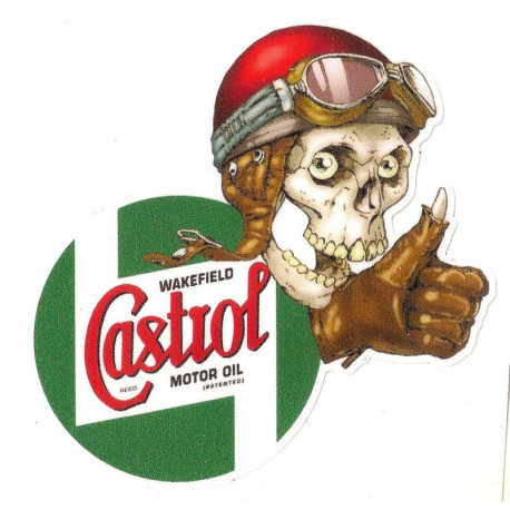 CASTROL right Skull laminated vinyl decal