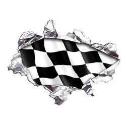 CHEQUERED Left  laminated decal