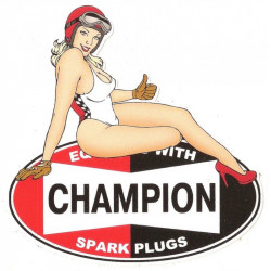 CHAMPION  Pin up Sticker droite vinyle laminé