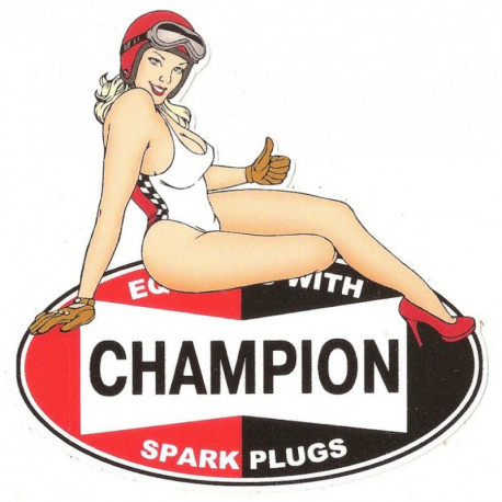 CHAMPION  Pin up right Laminated decal