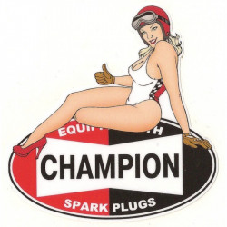 CHAMPION  Pin up Sticker gauche vinyle laminé