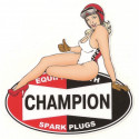 CHAMPION  Pin up Sticker gauche vinyle laminé