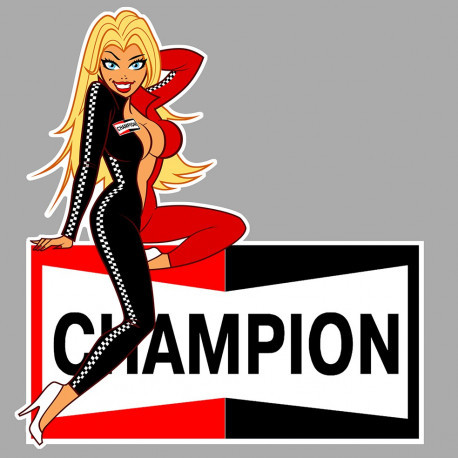 CHAMPION  Pin up right Laminated decal