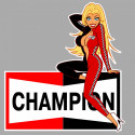 CHAMPION  Pin up left Laminated decal