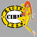 CIBIE Pin Up Sticker gauche vinyle laminé