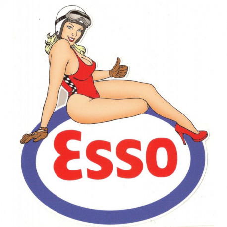 ESSO Pin up droite Sticker vinyle laminé