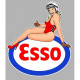 ESSO Pin up gauche Sticker vinyle laminé