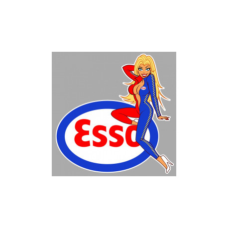 ESSO Pin up gauche Sticker vinyle laminé