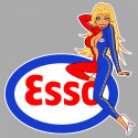 ESSO Pin up gauche Sticker vinyle laminé