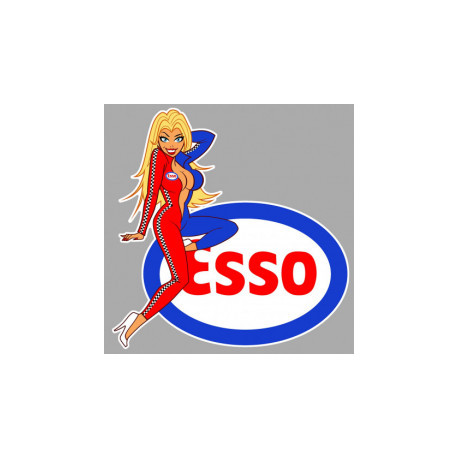 ESSO Pin up droite Sticker vinyle laminé