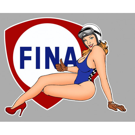 FINA  Pin Up gauche Sticker vinyle laminé