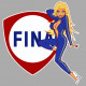 FINA  Pin Up gauche  Sticker vinyle laminé