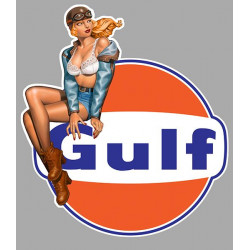 GULF left Pin Up laminated decal
