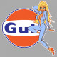 GULF left Pin Up laminated decal