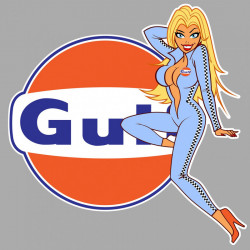 GULF Pin Up gauche Sticker vinyle laminé