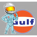 GULF Pilote  gauche Sticker vinyle laminé