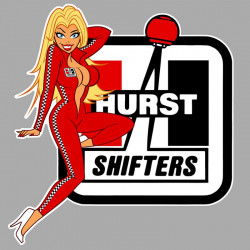 HURST right Pin Up   laminated decal