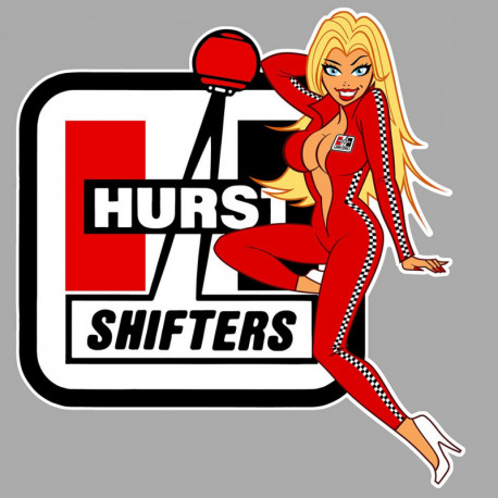 HURST left Pin Up   laminated decal