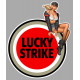 LUCKY STRIKE Pin Up droite  Sticker  vinyle laminé