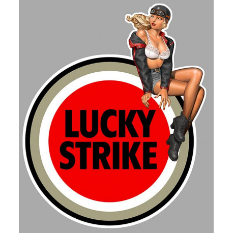 LUCKY STRIKE Pin Up droite  Sticker  vinyle laminé