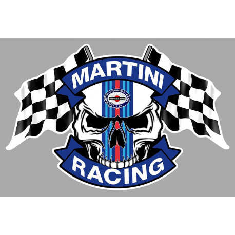 MARTINI  Racing Skull-Flags Sticker vinyle laminé