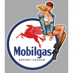 MOBILGAS left Pin Up  Laminated decal