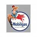 MOBILGAS left Pin Up  Laminated decal