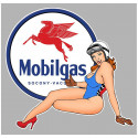 MOBILGAS left Pin Up  Laminated decal