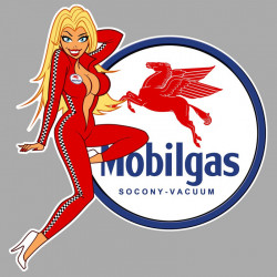 MOBILGAS  Pin Up droite Sticker vinyle laminé