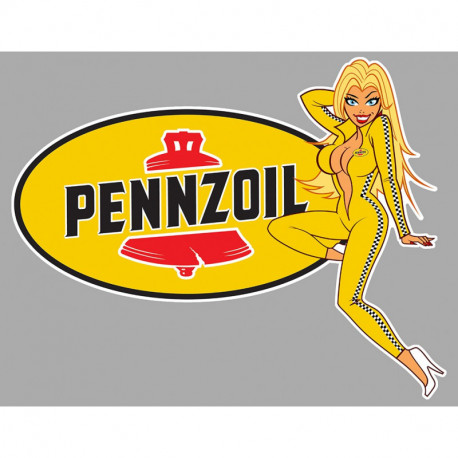 PENNZOIL Pin Up gauche Sticker vinyle laminé