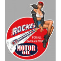 ROCKET  Motor Oil Pin Up  droite Sticker vinyle