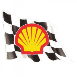 SHELL left Flag Laminated decal