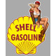 SHELL Gasoline  Pin Up droite Sticker vinyle laminé