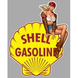 SHELL GGazoline Right Pin Up  Laminated decal