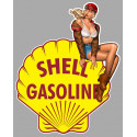 SHELL Gazoline Right Pin Up  Laminated decal