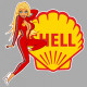 SHELL   Pin Up droite Sticker vinyle laminé