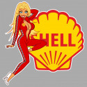 SHELL   Pin Up droite Sticker vinyle laminé