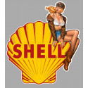 SHELL   Pin Up droite Sticker vinyle laminé