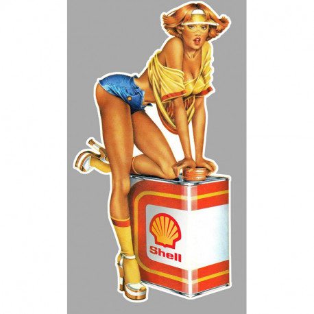 SHELL   Pin Up droite Sticker vinyle laminé